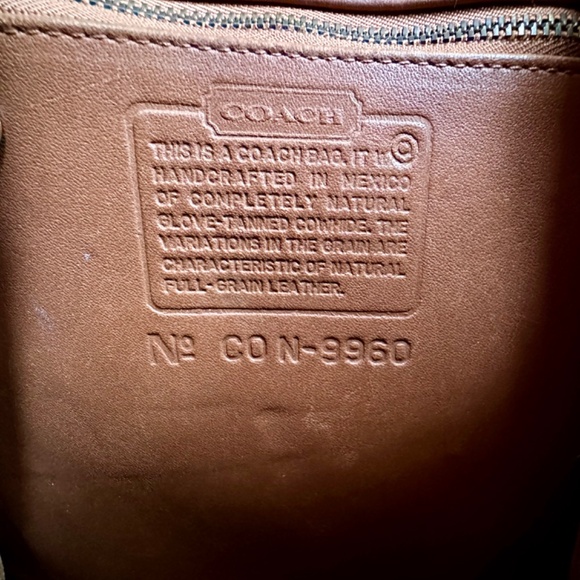 Coach vintage smooth leather turnlock, drawstring, small backpack, saddle color - Picture 10 of 11